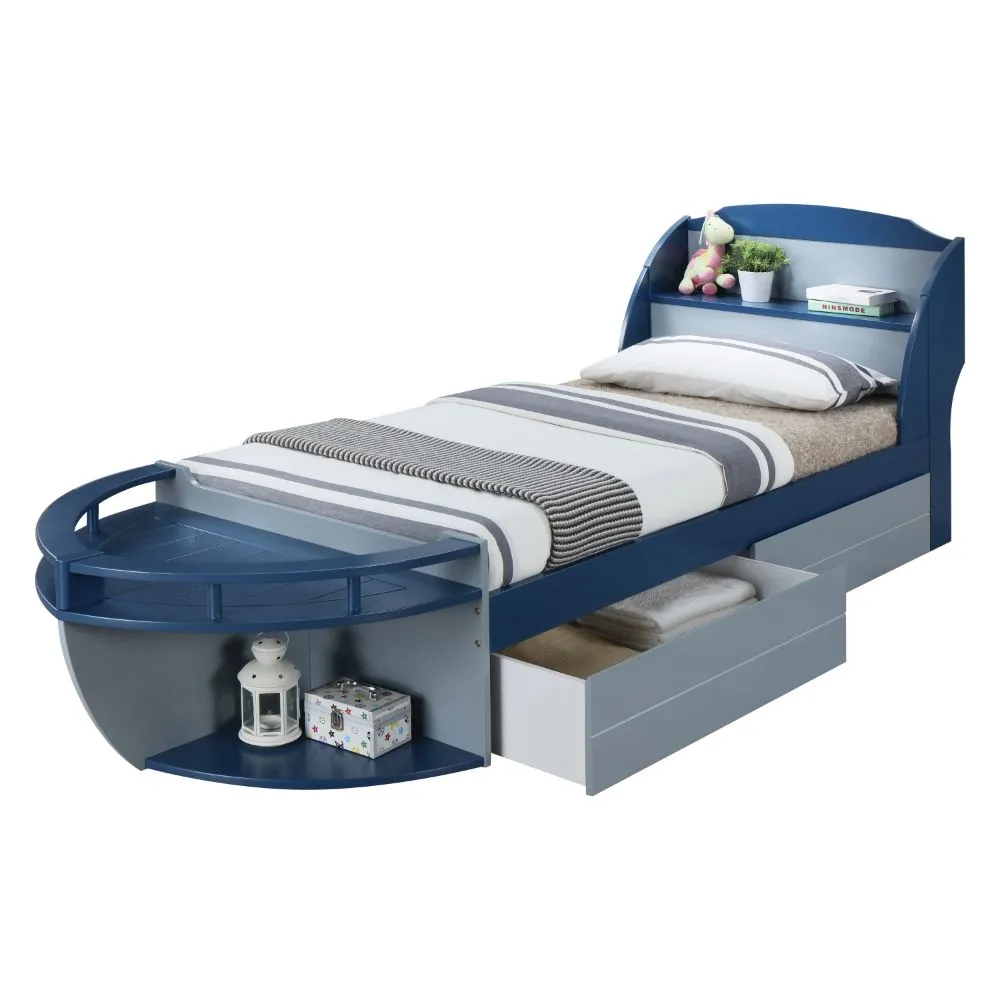Neptune II Twin Bed, Gray & Navy