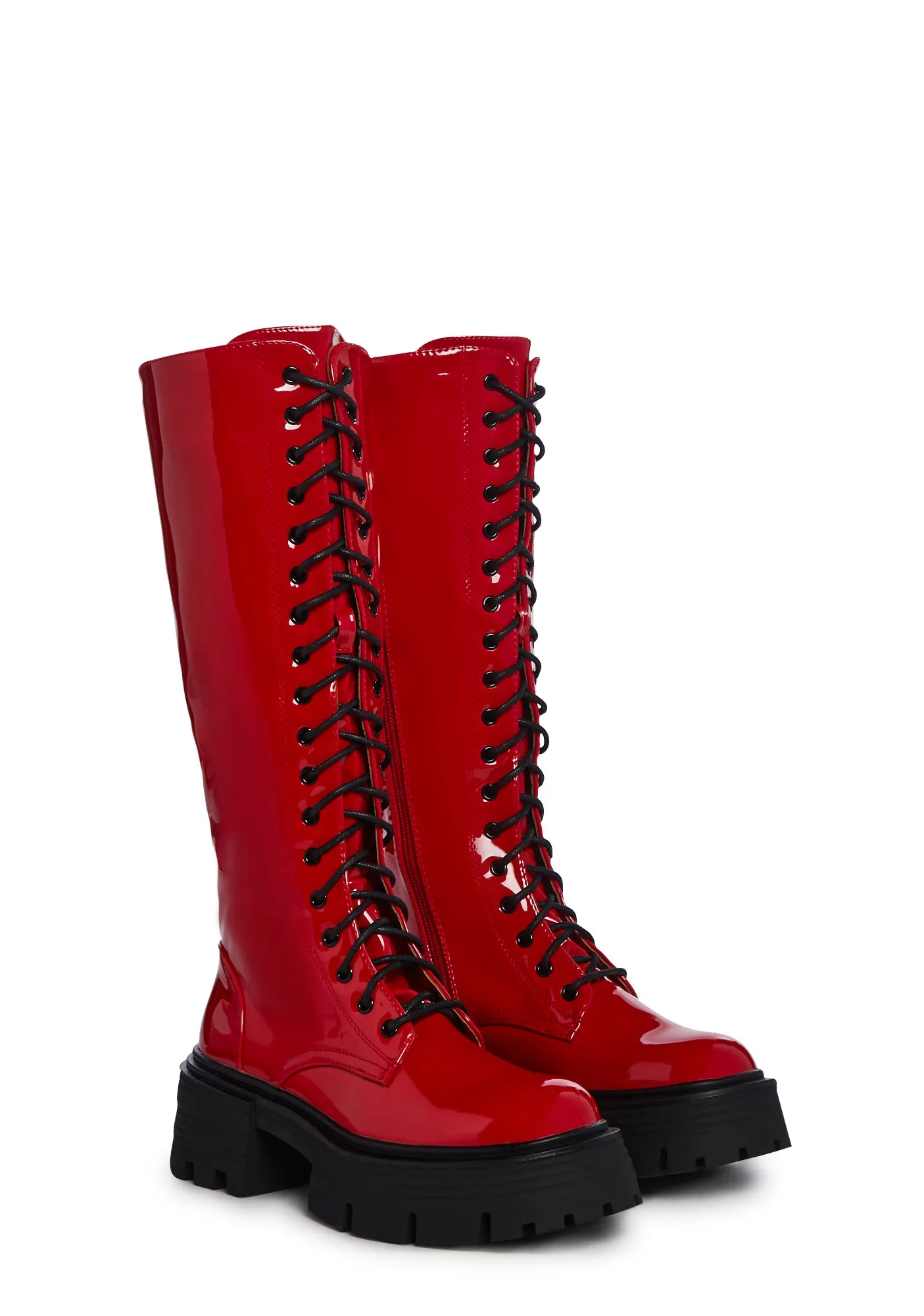 Never Better Combat Boots - Red