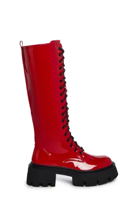Never Better Combat Boots - Red