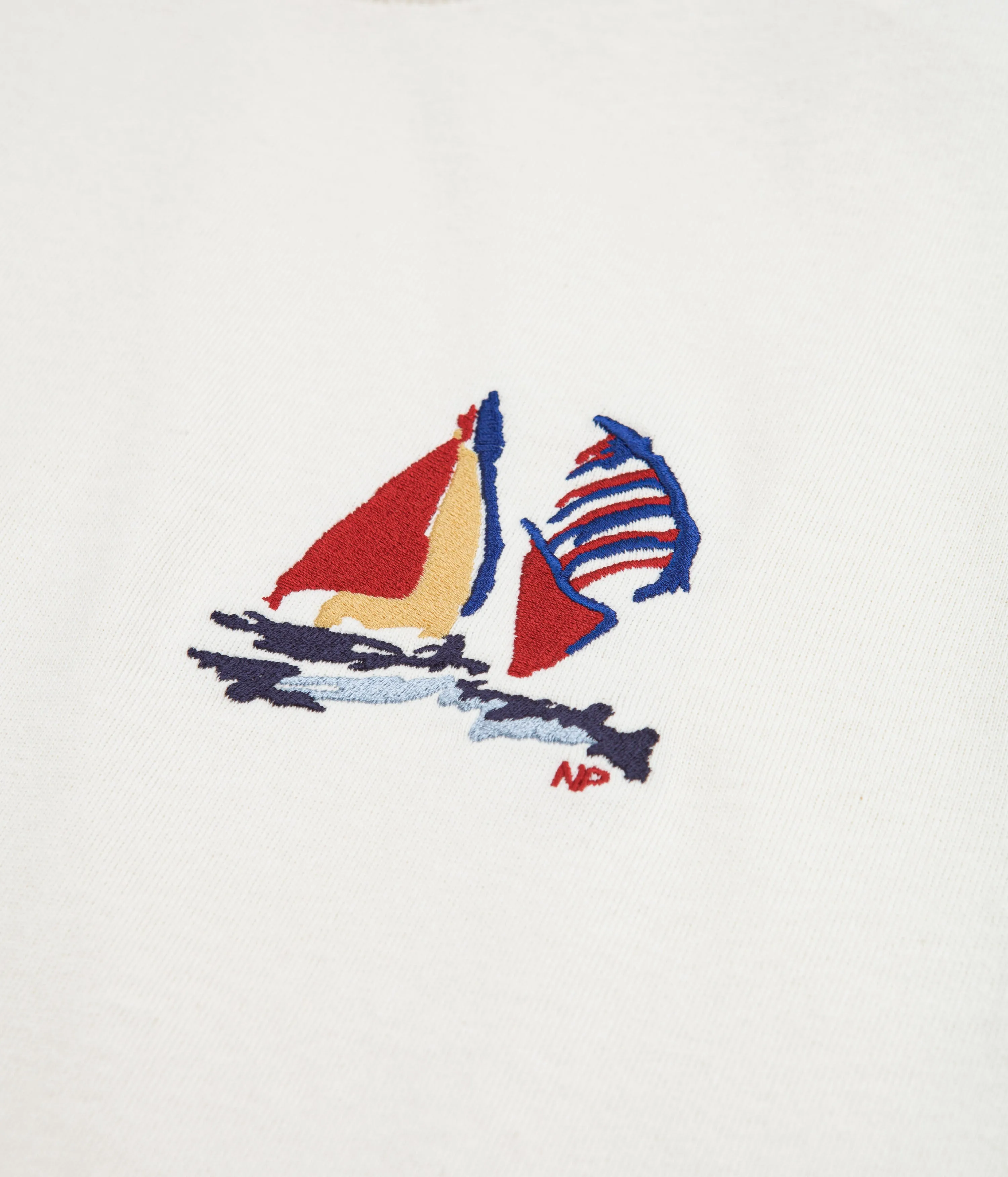 Norse Projects Johannes Boat Embroidery T-Shirt - Ecru