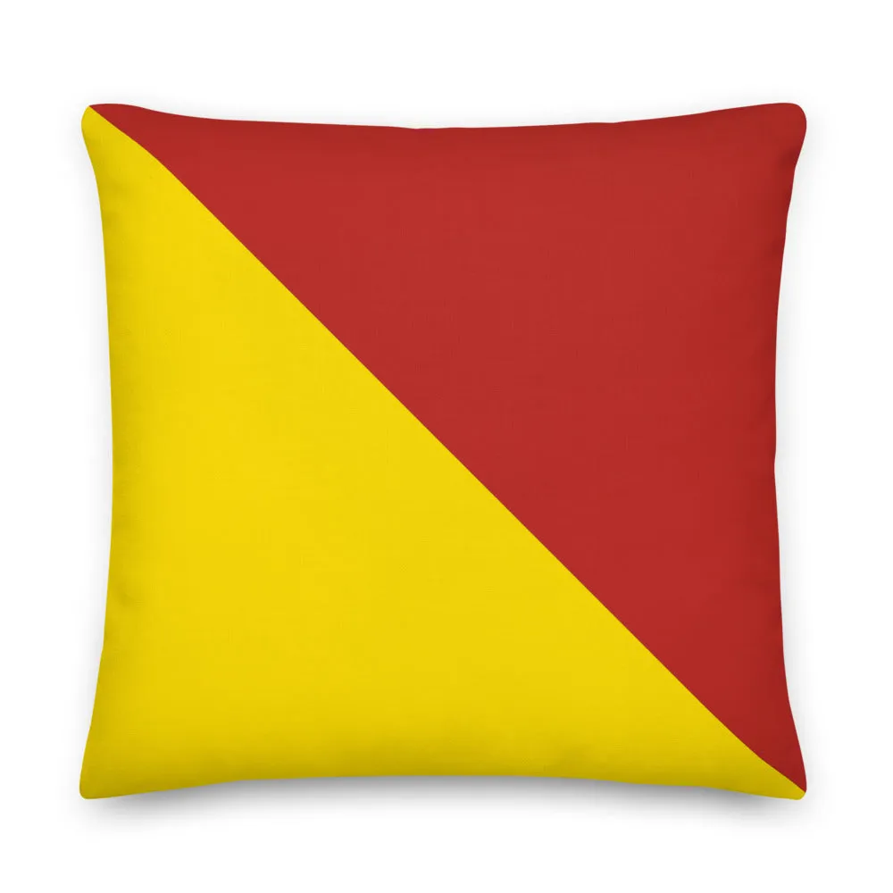 Oscar (O) Nautical Flag Premium Pillow, Semaphore O Pillow, Boat Pillows, Boat Gift, Nautical Decor