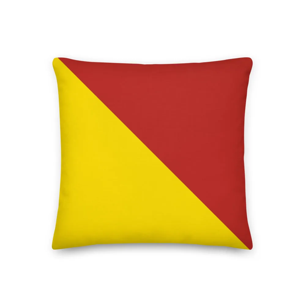 Oscar (O) Nautical Flag Premium Pillow, Semaphore O Pillow, Boat Pillows, Boat Gift, Nautical Decor