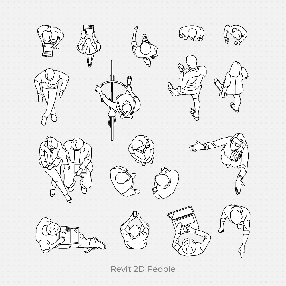 Revit 2D People Mega Pack (31 Figures)
