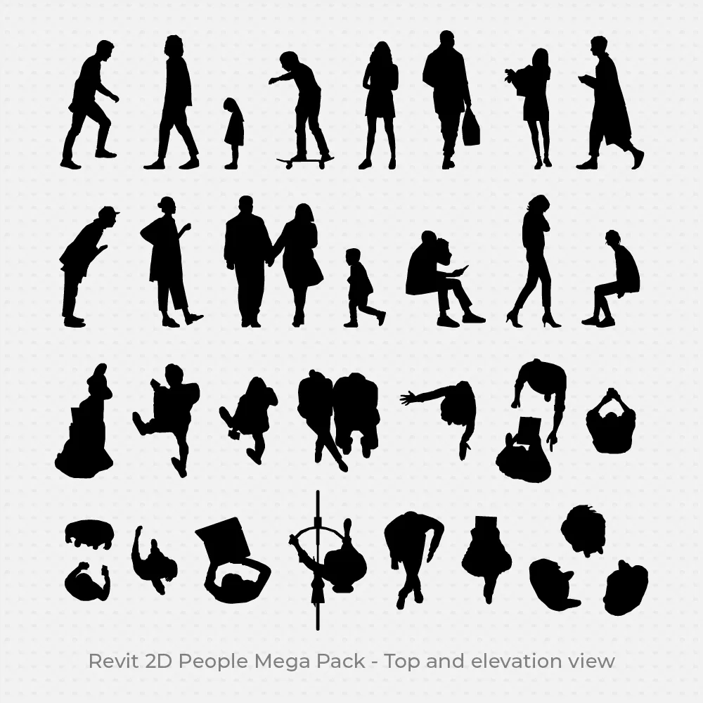 Revit 2D People Mega Pack (31 Figures)