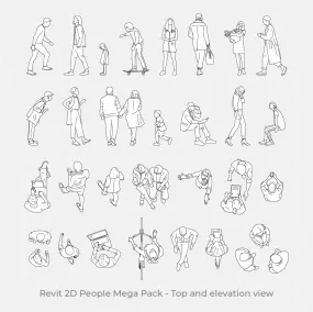 Revit 2D People Mega Pack (31 Figures)