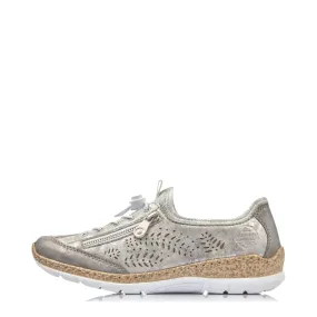 Rieker Women's Nikita K6 Bungee Side Zip Sneaker in Grey