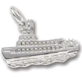 Riverboat Charm In 14K White Gold