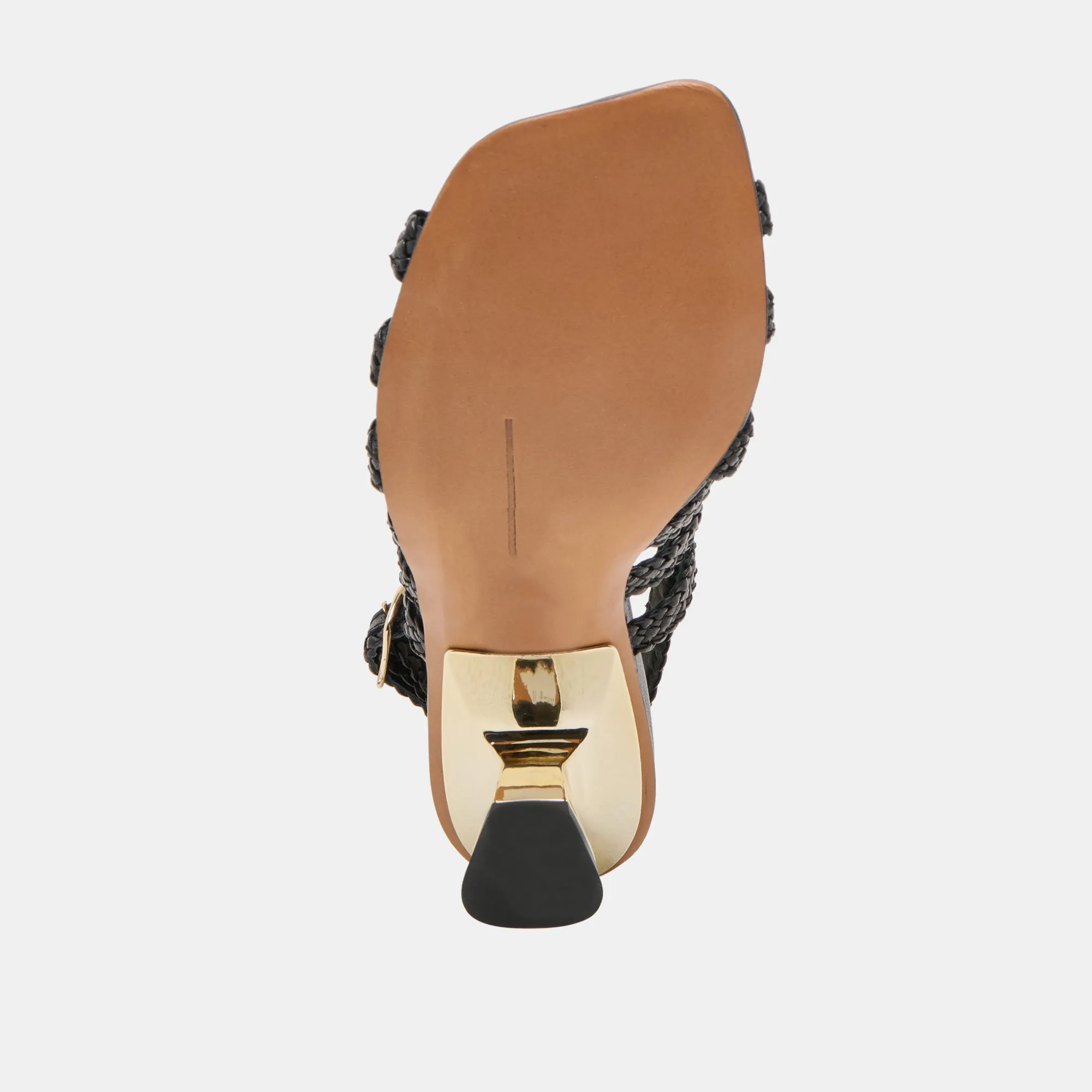 SICILY HEELS BLACK WOVEN LEATHER
