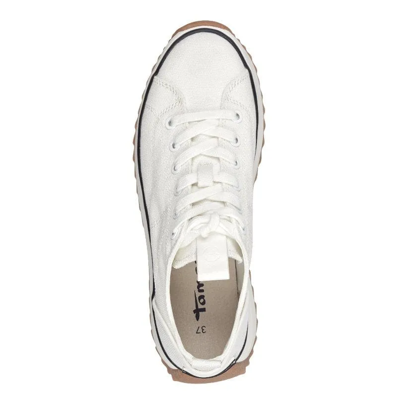 Tamaris Womens White Lace-Up Shoe 1-23731-41