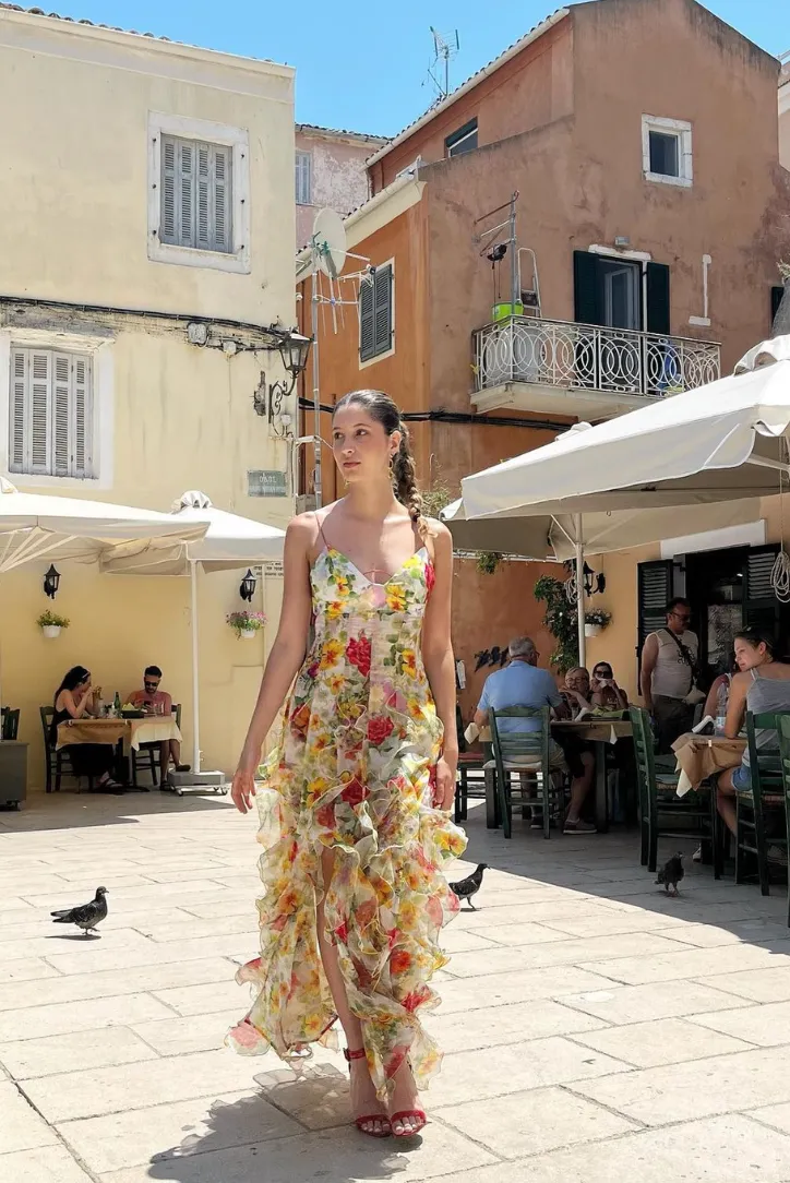 Vera ™ | Chiffon Floral Slit Maxi Dress