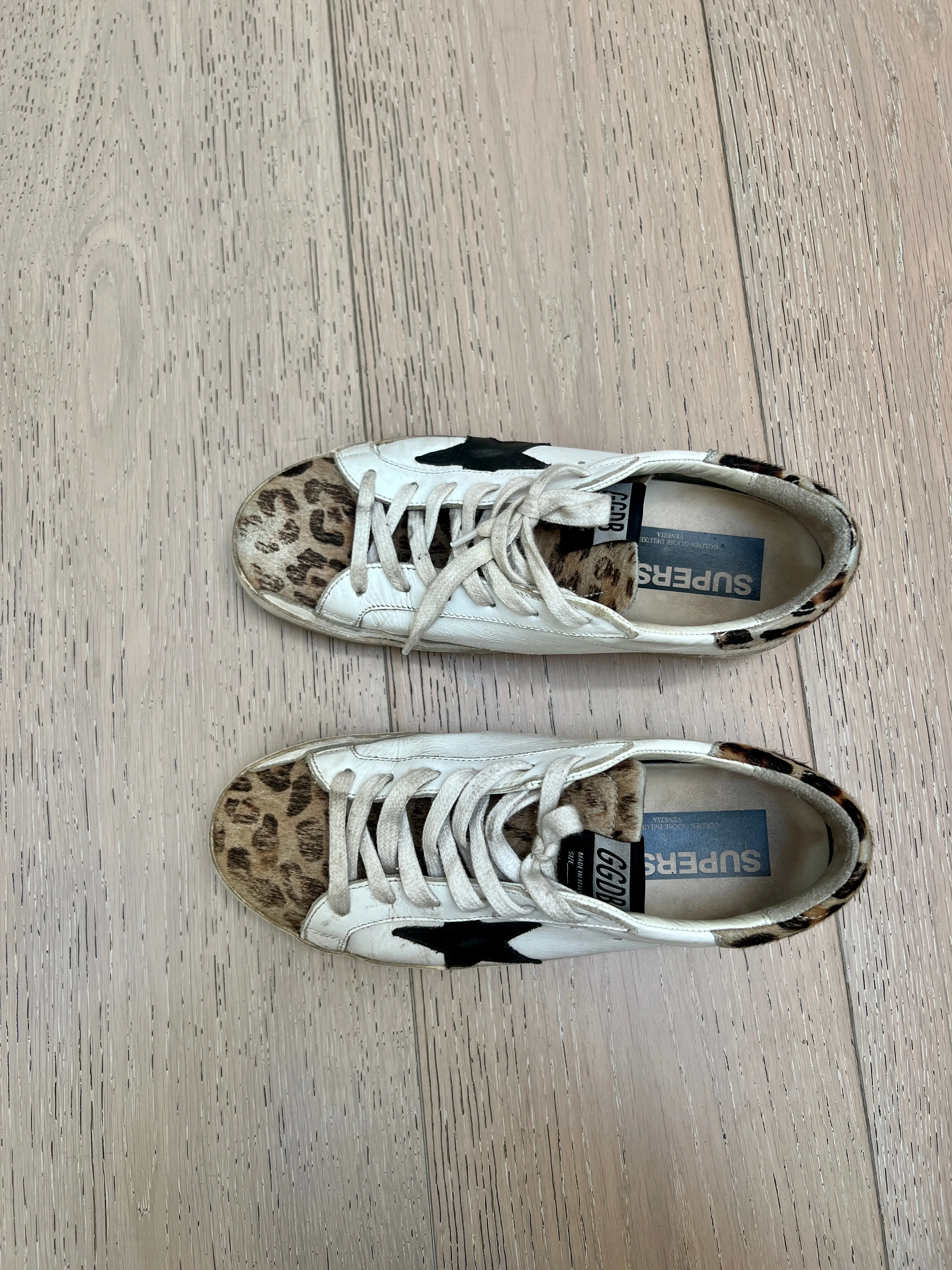White & Leopard Sneakers - 7
