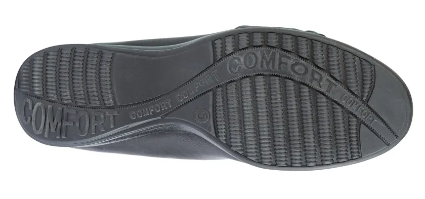 Womens Black Slip On Wedge Shoe