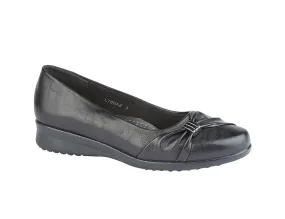 Womens Black Slip On Wedge Shoe