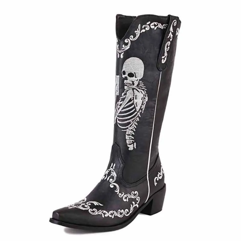 Women's Western Cowboy Boots Pull-on Mid Calf Cowgirl Boot