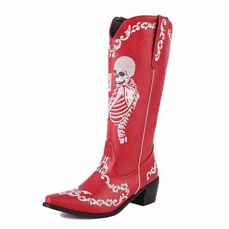 Women's Western Cowboy Boots Pull-on Mid Calf Cowgirl Boot