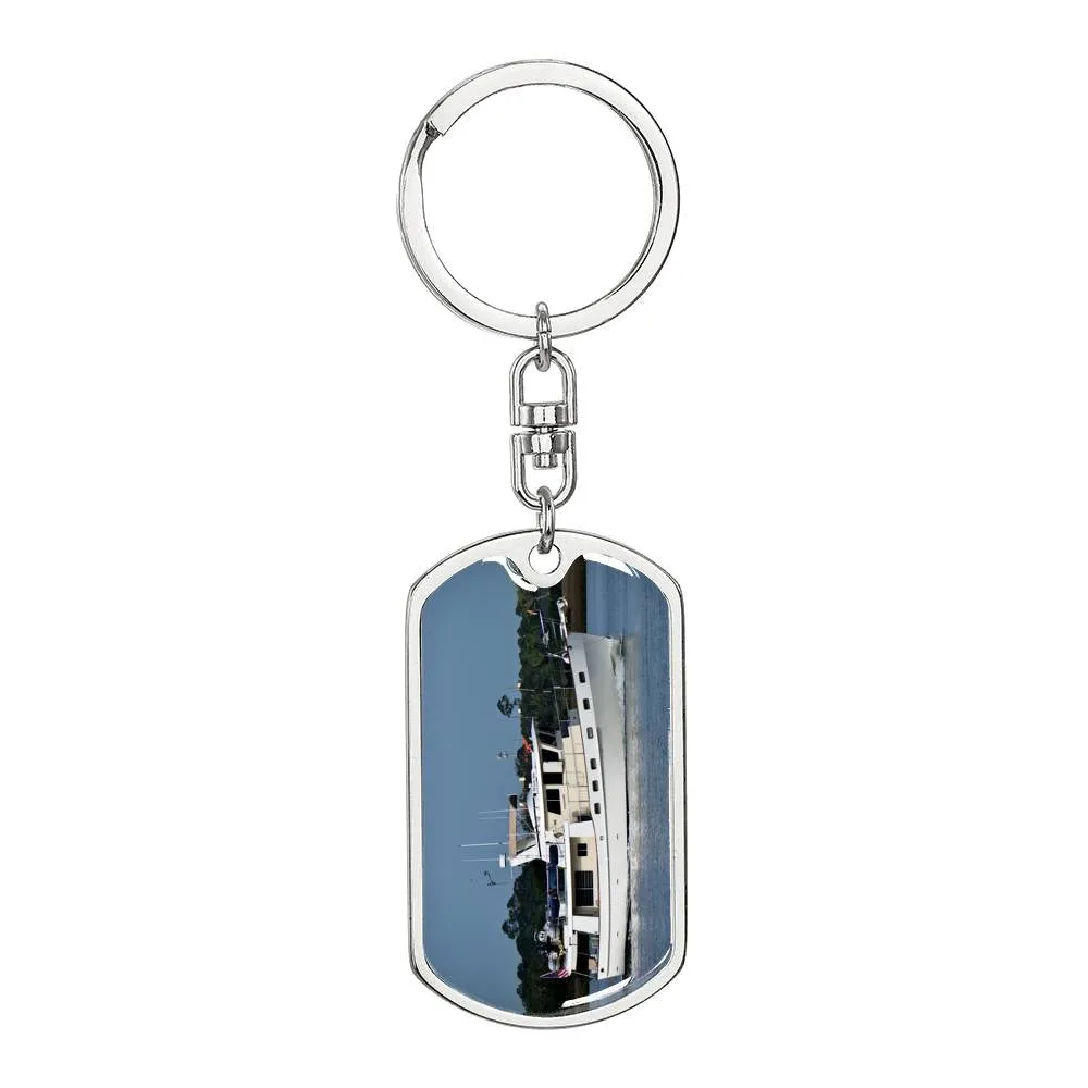 Yacht Motivation Keychain, Boat Photo Keychain, Boat Dream