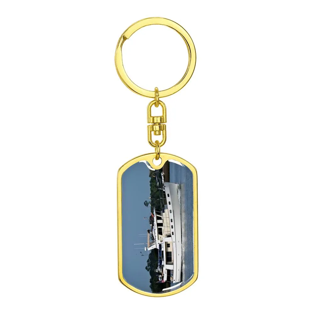 Yacht Motivation Keychain, Boat Photo Keychain, Boat Dream