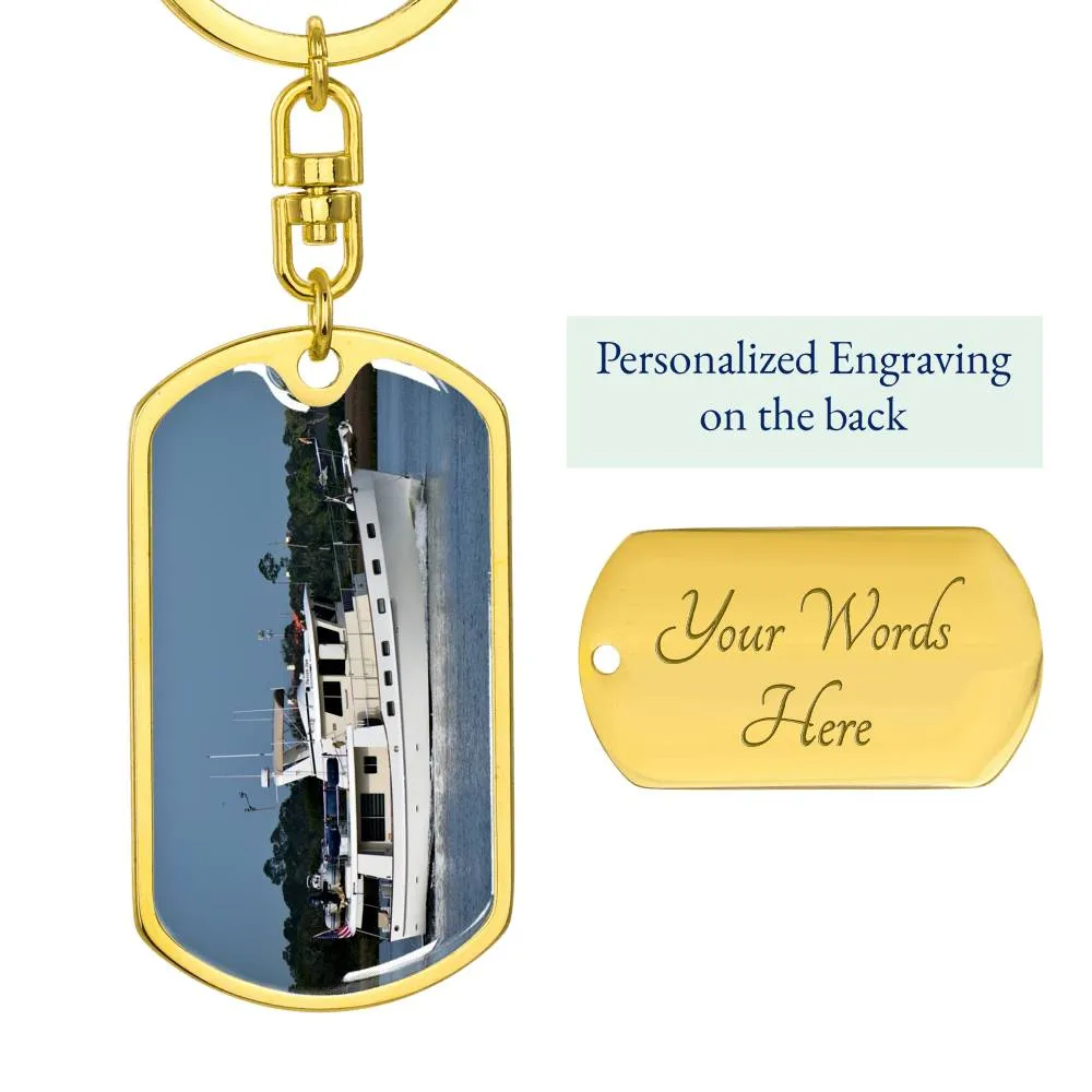Yacht Motivation Keychain, Boat Photo Keychain, Boat Dream