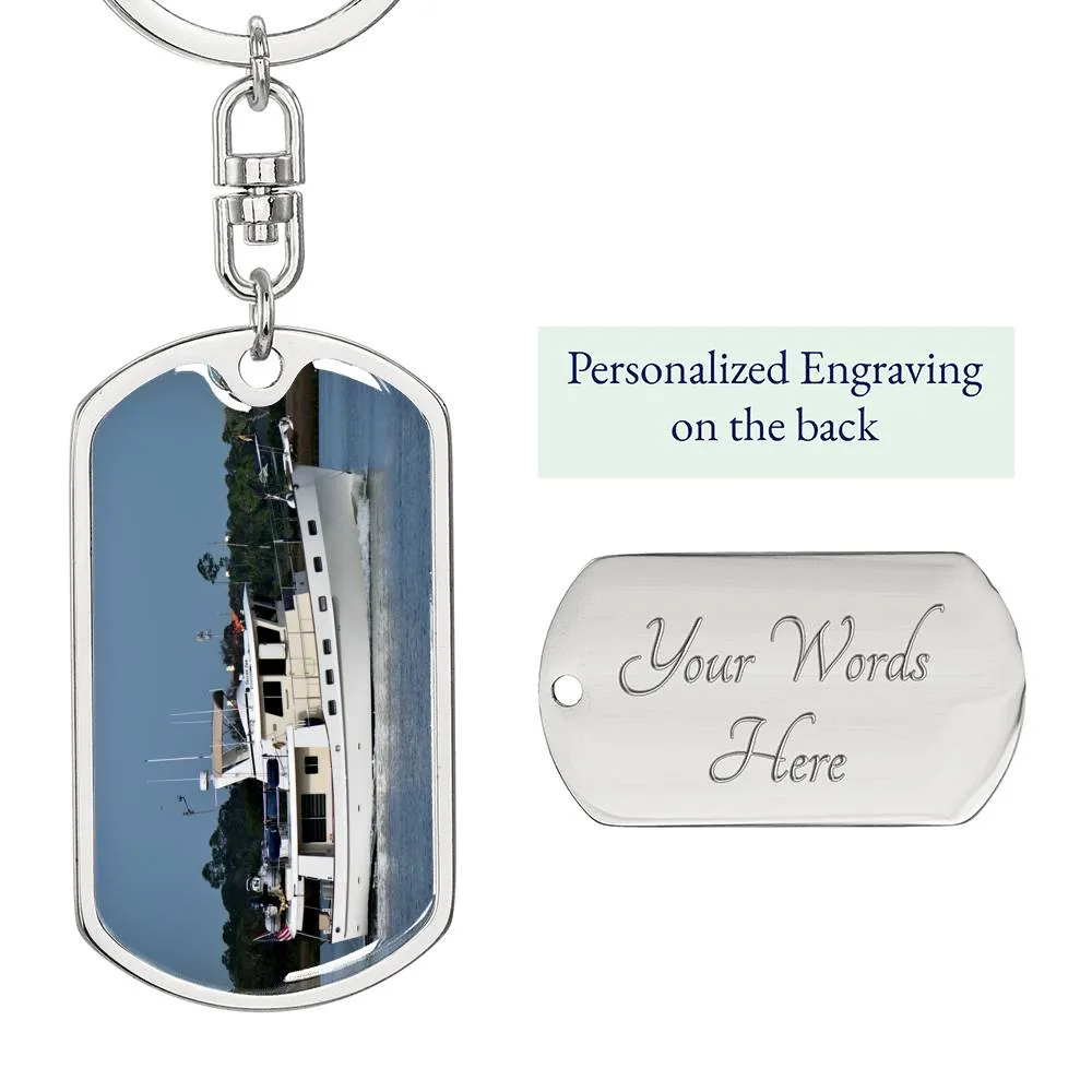 Yacht Motivation Keychain, Boat Photo Keychain, Boat Dream