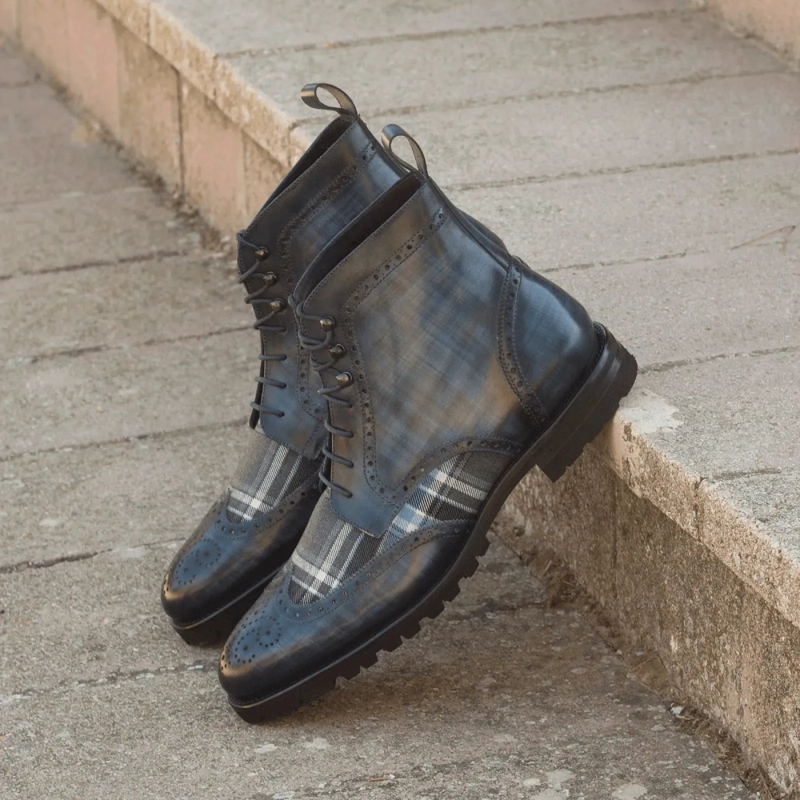 Zeno Military Brogue Patina Boots II